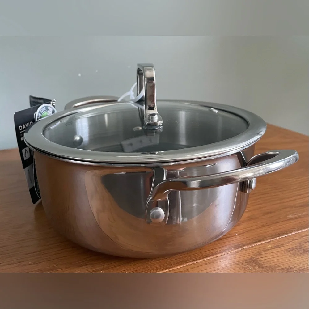 NEW David Burke Geo Clad 3 Qt Casserole Ceramic Hybrid With Lid Safe Up To 500F